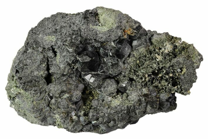 Black Andradite (Melanite) Garnet Cluster - Morocco #107908